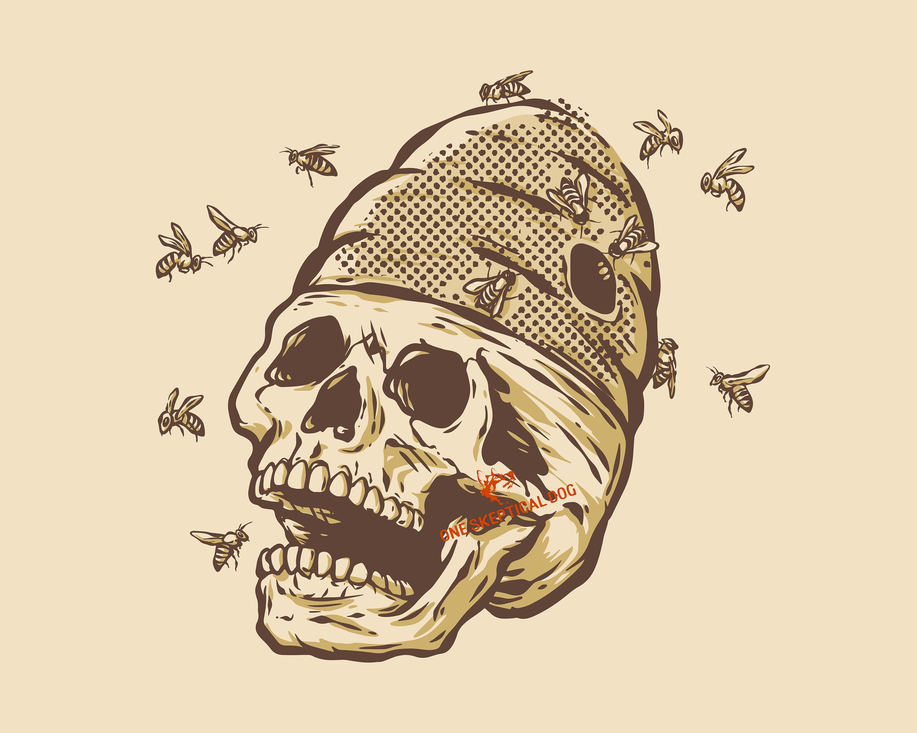 Skull With Hive and Bees, 