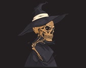 Skull, Witch, Halloween, Skeleton Head, Vector Illustration, Clipart, EPS SVG PNG