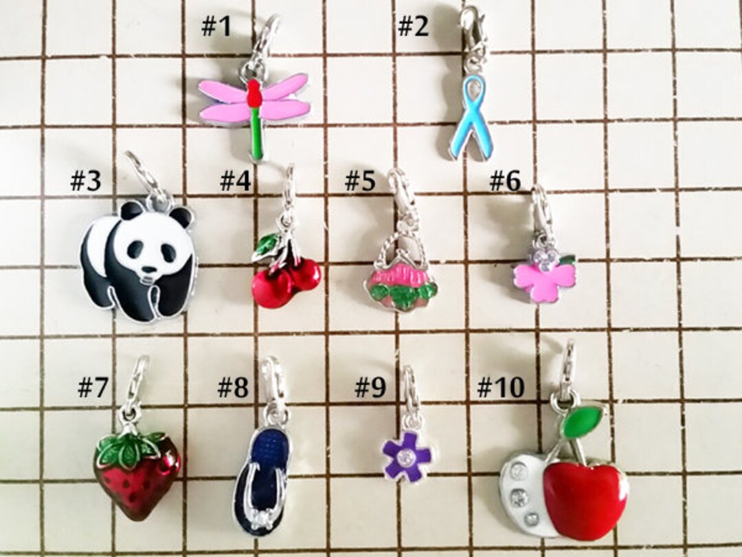 1 Enamel Dangle Charm With Lobster Clasp Jewelry Supplies EDCLC41MM