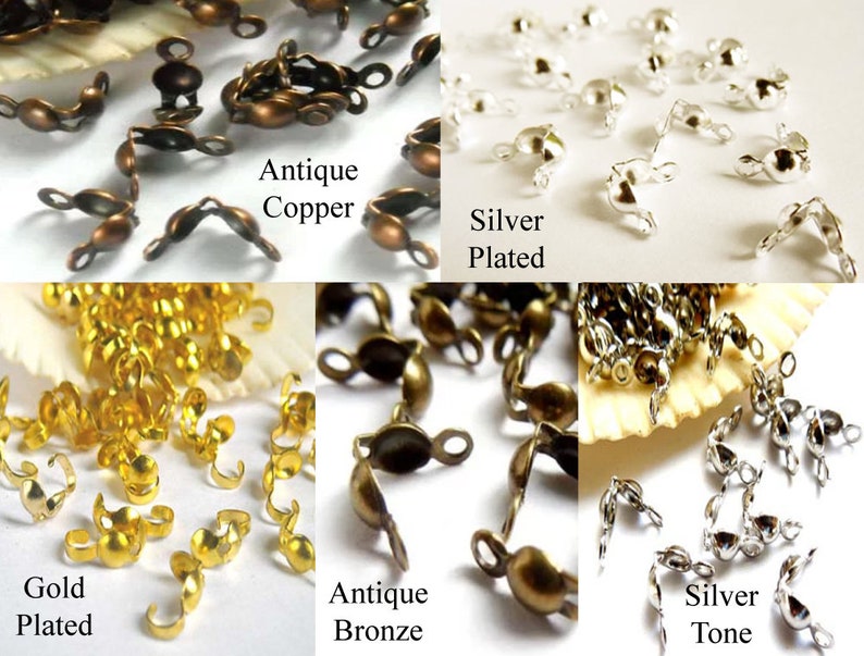 102050 Bead Tip Assorted Finish Knot Covers Jewelry Supplies BTAFKC8MM-00BD4-128