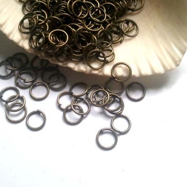 100 Antique Bronze Color Jump Rings Open 6mm Jewelry Findings ABCOJR6MM-100BD5