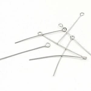 20/50/100 Stainless Steel Eye Pins 40mm Jewelry Findings SSEP40MM-00BD3-96