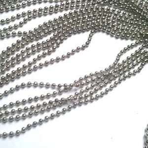 1 Silver Tone 2.4 mm Ball Chain Unfinished STBCU4M-1FC