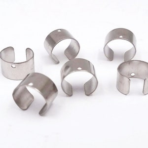 2 Stainless Steel Earring Cuffs 11mm x 10mm Jewelry Findings SSEC11MM-2BTC