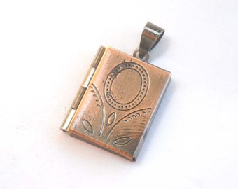 1 Antiqued Copper Book Locket Charm Pendant ACBLC20-1D5