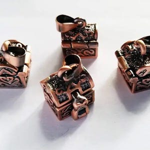 1 Antique Copper Prayer Box Charm Pendant 9mm x 11mm Jewelry Supply ACPB9MM-1D5