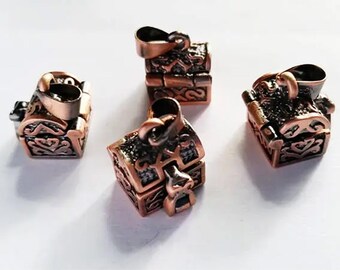 1 colgante con dije de caja de oración de cobre antiguo de 9 mm x 11 mm Jewelry Supply ACPB9MM-1D5