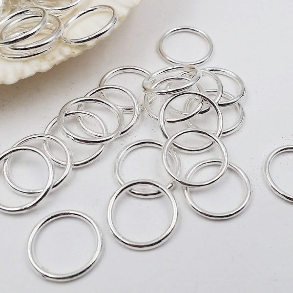 20 Silver Plated Closed Jump Rings 14mm Jewelry Findings SPCJR14MM-20BD5