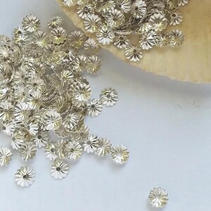 100 Silver Plated Scalloped Bead Cap Jewelry Findings SPSBC6-12MM-100D2