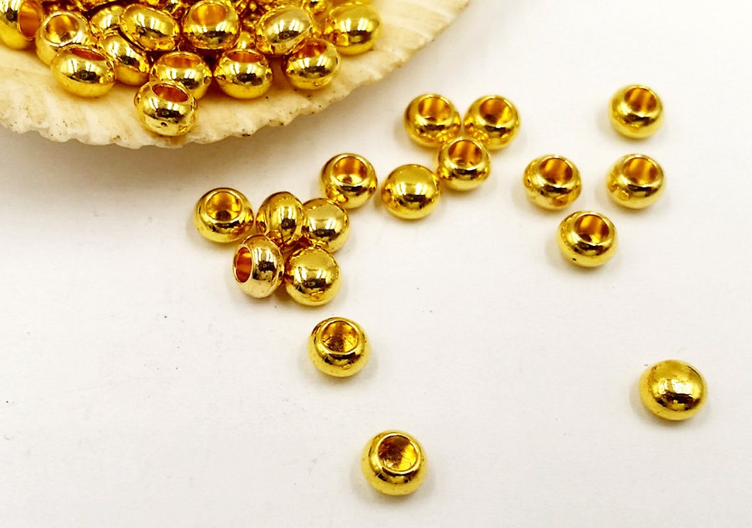 10 Gold Plated Round End Cap Beads 6mm Jewelry Supplies Etsy