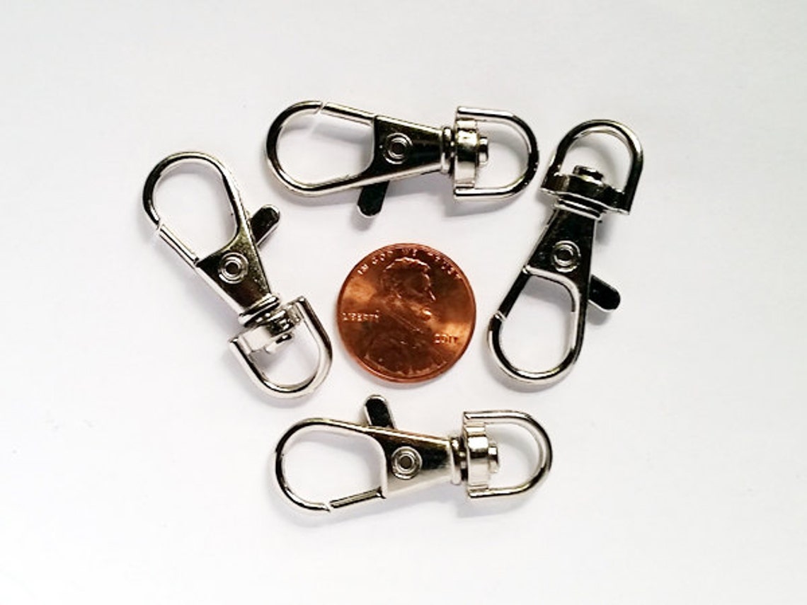 5 Silver Tone Lobster Clasp Swivel Key Ring 37mm X 16mm Etsy