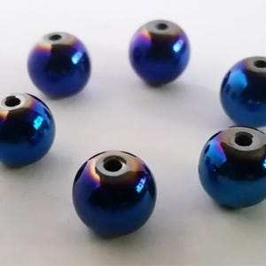20 Hematite Dark Blue Purple Mix Plated Loose Beads 10mm Jewelry Supplies HDBPPB10-20BD2-62