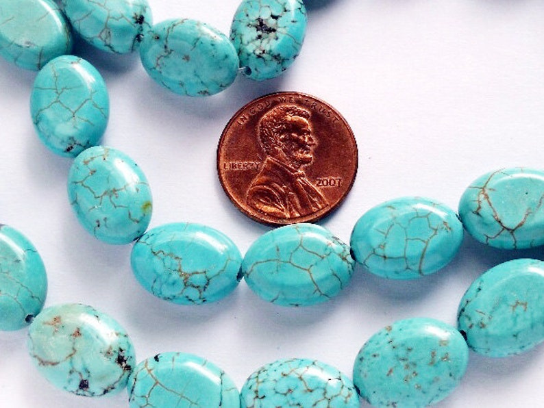 12 Synthetic Turquoise Oval Beads 10mm X 14mm Jewelry Supplies Etsy