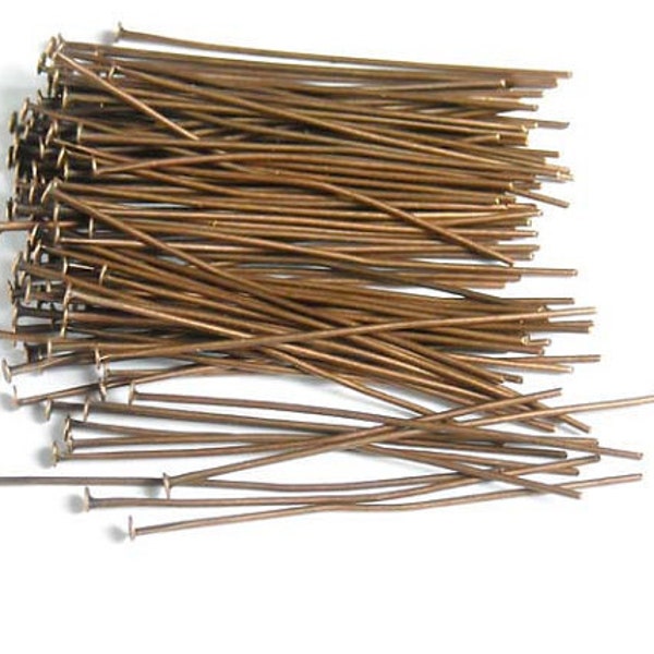 100 Antique Copper Color Head Pins Jewelry Findings ACCHP30-100D5-83