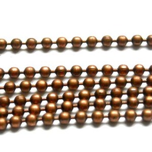 1 Antiqued Copper Tone Ball Chain - Unfinished Jewelry Supplies ACTBC4M-13FC