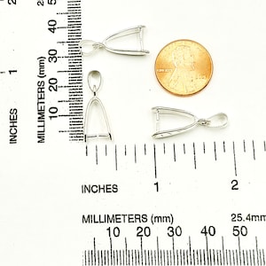 Assorted Quantities Silver Plated Pinch Bails 20mm x 9mm Jewelry Findings SPPB20MM-5-10-20TD2-2