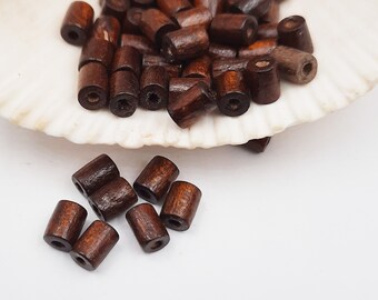 100 Brown Wood Spacer Tube Beads 4mm x 4mm Jewelry Supplies BWSTB4MM-100TB