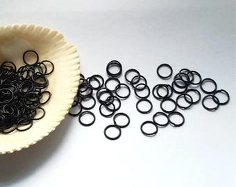50 Black Open Jump Rings 8mm Jewelry Findings BOJR8MM-50D3