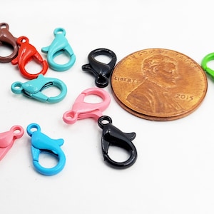 10 Assorted Color Lobster Clasp Connectors 12.5mm x8mm Jewelry Finding ACLCC12.5MM-10BD7-231