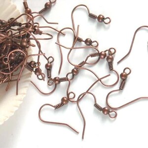 20 Copper Color Ear Wires Fish Hooks Jewelry Findings Supplies CCFHEW-20BD6