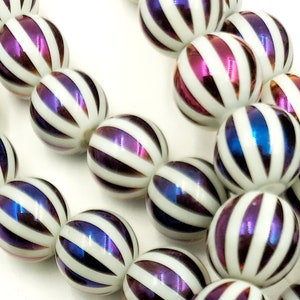 1 Strand of 30 Electroplated  Round Glass Beads 10mm Jewelry Supplies SERGB10MM-30-0F1