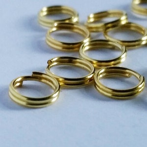 50 Gold Plated Double Loop Split Jump Rings 6mm Jewelry Findings GDLJR6MM-50BD5-165