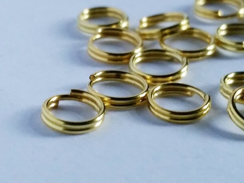 50 Gold Plated Double Loop Split Jump Rings 6mm Jewelry Findings GDLJR6MM-50BD5-165 image 1