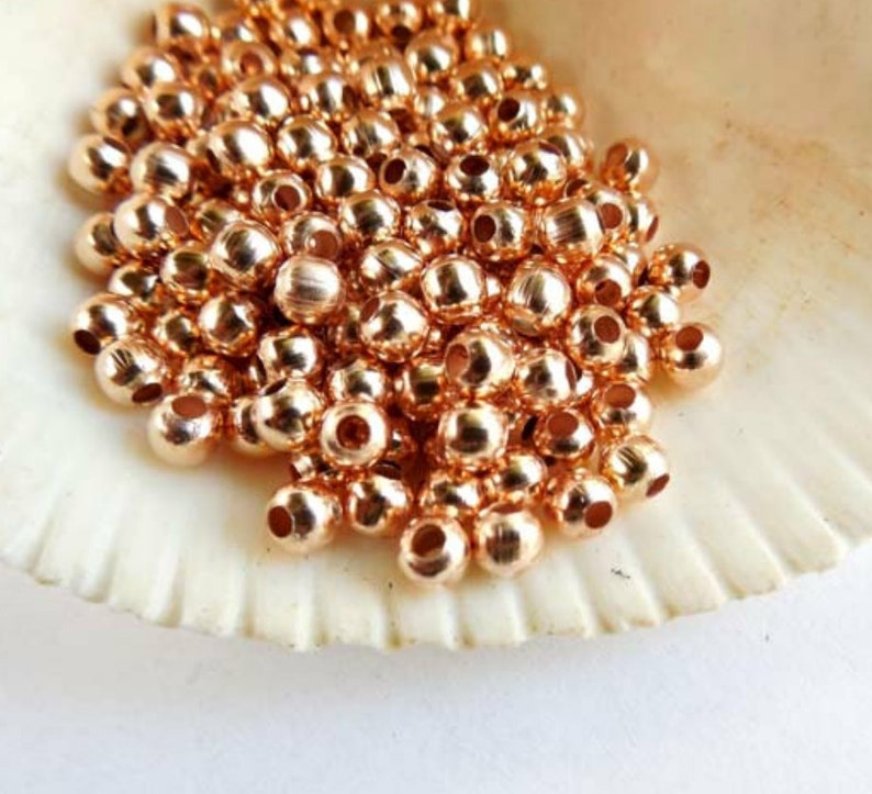 50100 Rose Gold Spacer Round Beads 4mm Jewelry Supplies RGSRB4MM-00BD4-122