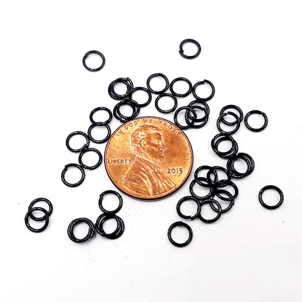 20/50/100 Black Open Jump Rings 4mm Jewelry Findings BOJR4MM-00D3