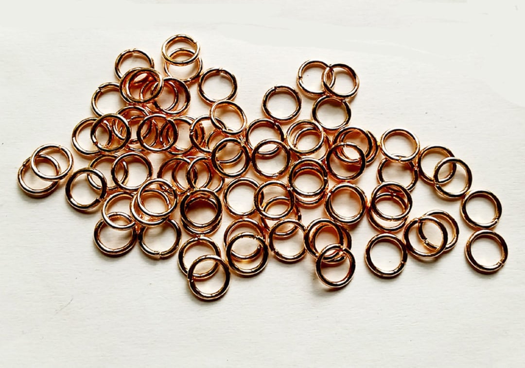 20/50/100 Rose Gold Plated Jump Rings Open 7mm Jewelry Etsy