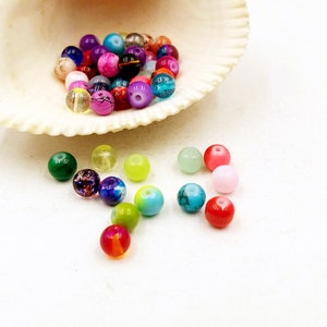 50 Glass Assorted Colors 6mm Spray Painted Beads Jewelry Supplies GASPB6MM-50TTC