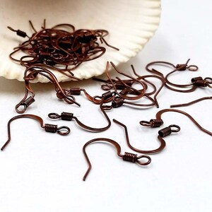 20/50/100 Copper French Ear Wires Jewelry Findings Supplies CFEW15MM-100BD6