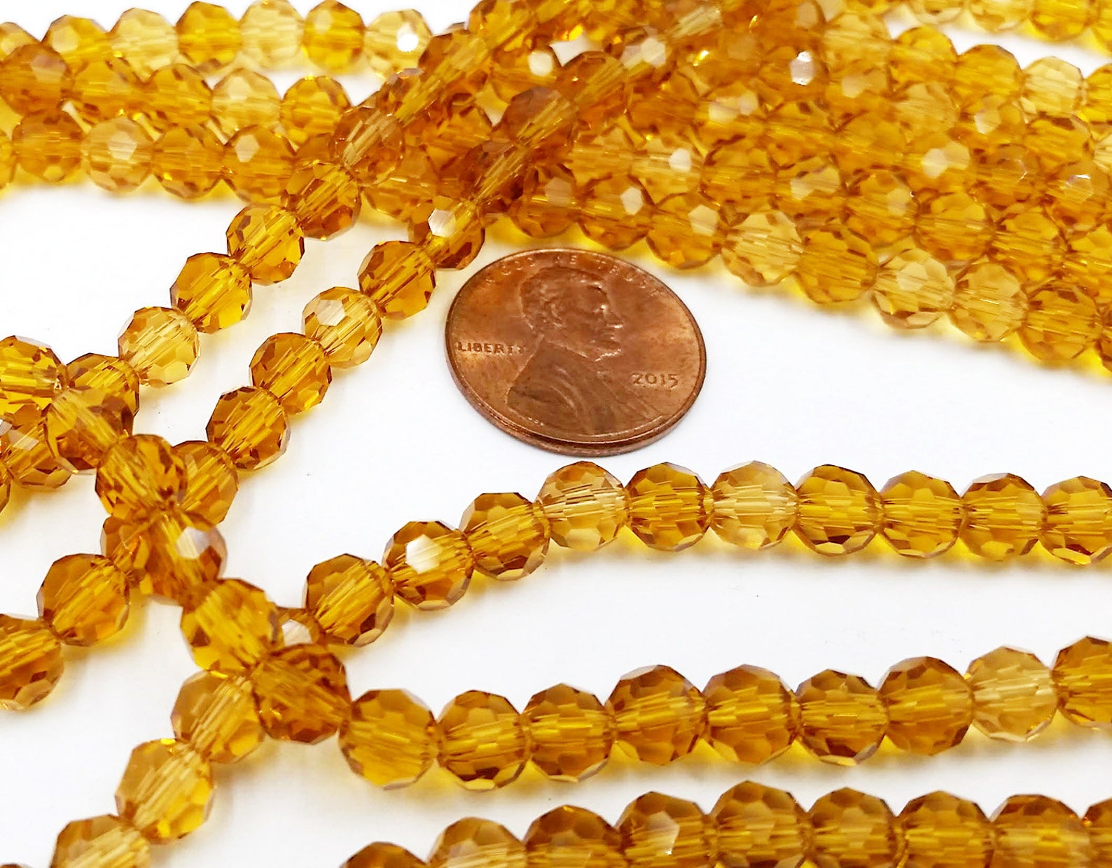 50 Light Amber Glass Faceted Beads 6mm Jewelry Supplies Etsy Sweden