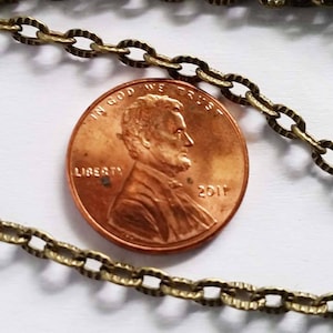 1 Antique Bronze Textured Opened Cable Chain Unfinished 2 Meters or 4 Meters Jewelry Supply ABTOCC2M4M-1FC-3-521
