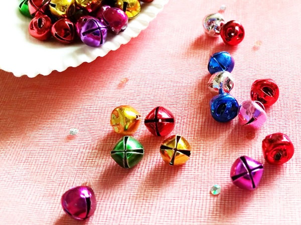25/50/100 Jingle Bell Assorted Color Charms 8mm Jewelry Supplies