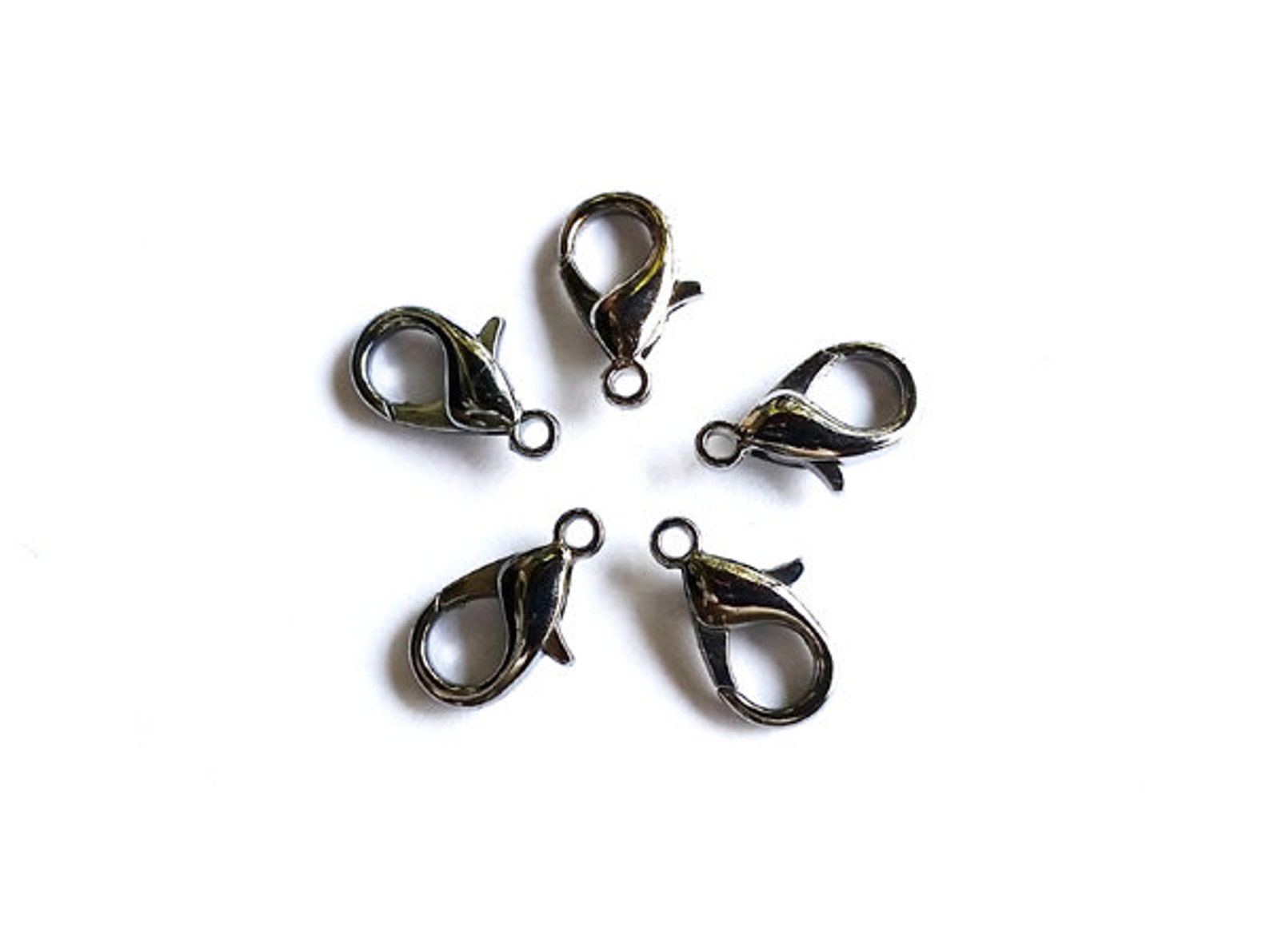 5 Gunmetal Lobster Clasp Connectors 16 Mm X 8 Mm Jewelry Etsy