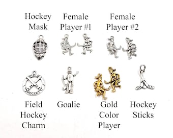 Surtido de dijes de hockey plateados y dorados ASGHC22to26MM-0rgB2