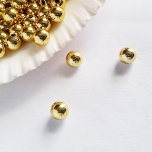 10 Gold Color End Cap Memory Wire Round Beads 5mm Jewelry Supplies GLECB5M-10D1