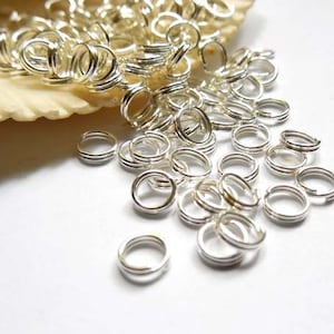 50 Silver Plated Double Loop Split Jump Rings 6mm Jewelry Findings SPDLSJR6MM-50BD5