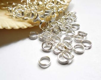100 Silver Plated Double Loop Split Jump Rings 6mm Jewelry Findings SPDLJR6-100BD5