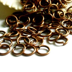 50 Copper Tone Jump Rings Open 6mm Jewelry Supplies CTJRO6MM-50BD5