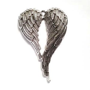 1 Antique Silver Tone Angel Heart Wings Connector Pendant Jewelry Supplies ASTAWC-1WD2