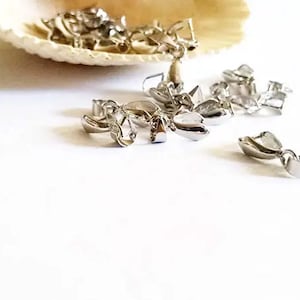 10 Silver Tone Pinch Bails 16mm x 7mm Jewelry Findings STPB16MM-10WD2
