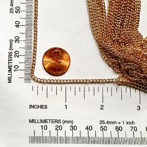 1 chaîne gourmette en or rose clair maillon ouvert fournitures de bijoux inachevés LRGCOLU4M-2M-1FC725
