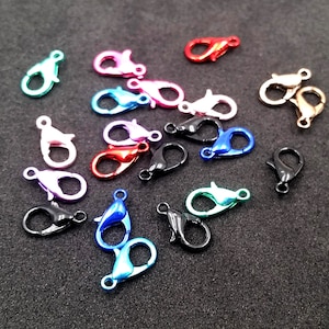 10 Assorted Color Lobster Clasp Connectors 12mm x 7mm Jewelry Finding ACLCC12MM-10BD7-231
