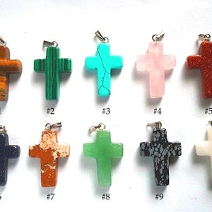 1 Gemstone Pendant Cross Jewelry Findings Supplies GSPC-1WD4-L