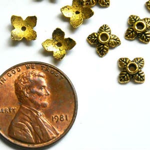 20/50/100 Antique Gold Plated Metal Bead Cap Jewelry Findings AGPBC6MM-00D1