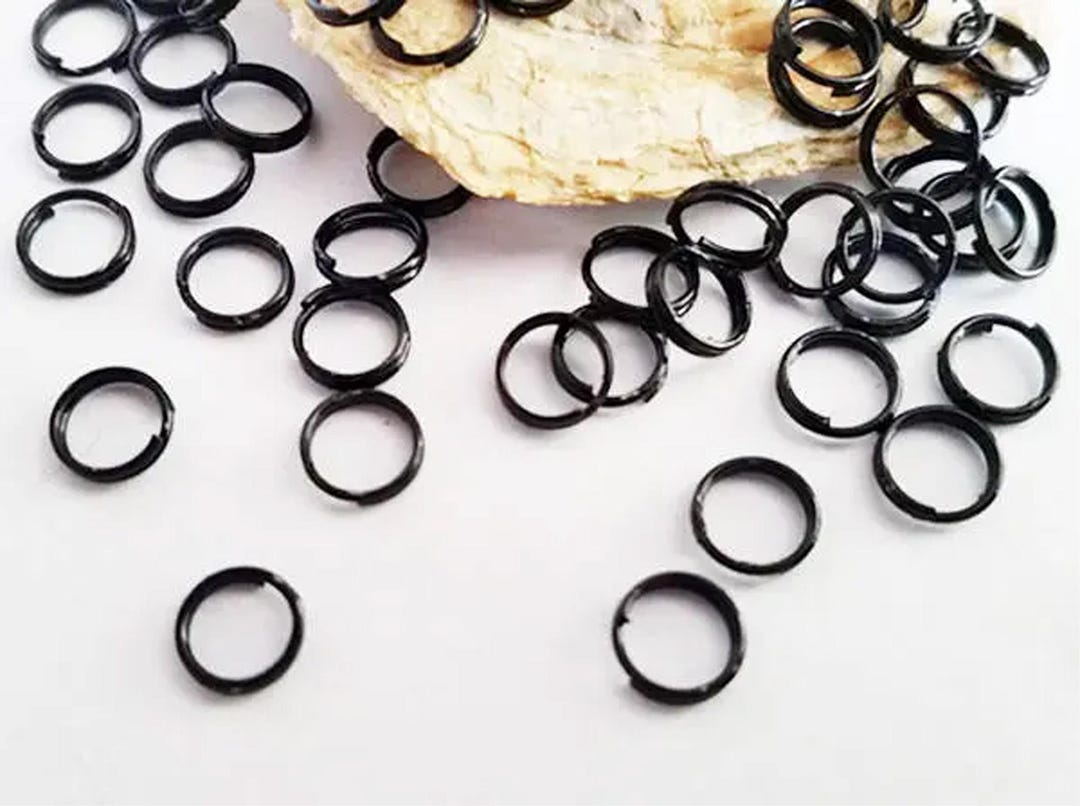 20/50/100 Black Double Loop Split Rings 6mm Jewelry Findings BDLSR6MM ...
