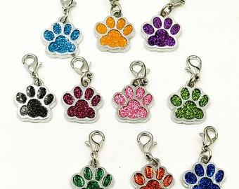 Dog or Cat Paw Print Charms for Dog Collars DCPPCDC31MM-BD8-263