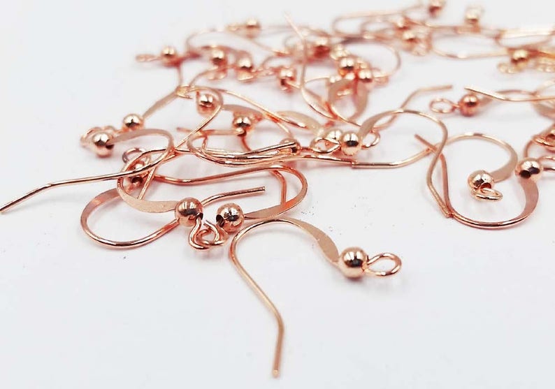 10/50 Rose Gold Plated French Ear Wires Jewelry Findings Etsy